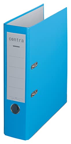 Centra Standard-Ordner (grauappe RC, mit PP-Folie kaschiert, A4, 8 cm Rückenbreite, Chromos) hellblau, 20 Stück von Centra