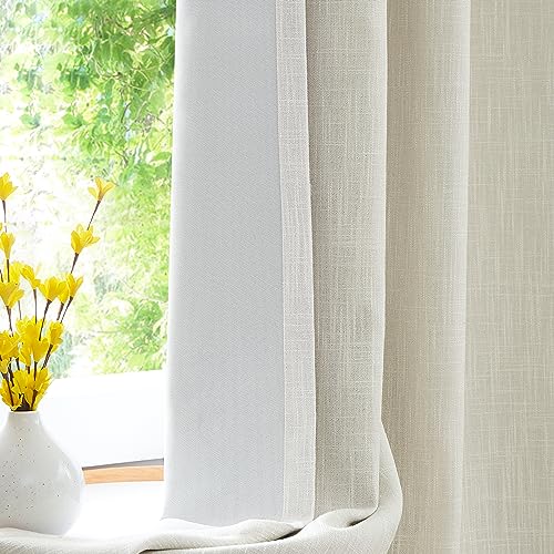 Beige Solider Verdunkelungsvorhang, schwere Leinenstruktur, Fensterbehandlung für Schlafzimmer, energieeffiziente Vorhänge, dreifach gewebt, 8 Ösen, Oberteil für Wohnzimmer mit Futter, Beige, 127 x Beige Solider Verdunkelungsvorhang, schwere Leinenstruktur, Fensterbehandlung für Schlafzimmer, energieeffiziente Vorhänge, dreifach gewebt, 8 Ösen, Oberteil für Wohnzimmer mit Futter, Beige, 127 x von Central Park