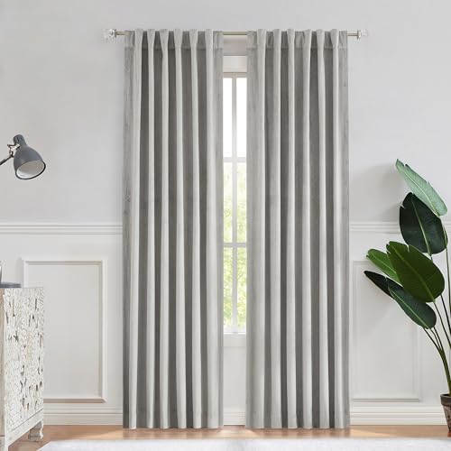 Grauer Samt-Verdunkelungsvorhang, 90 % Raumverdunkelung, Gardinensets, Stangentasche, Rückentaschen, Geo-geprägtes Rankgitter-Muster, für Wohnzimmer, Schlafzimmer, Kinderzimmer, 132 x 244 5 cm Grauer Samt-Verdunkelungsvorhang, 90 % Raumverdunkelung, Gardinensets, Stangentasche, Rückentaschen, Geo-geprägtes Rankgitter-Muster, für Wohnzimmer, Schlafzimmer, Kinderzimmer, 132 x 244 5 cm von Central Park