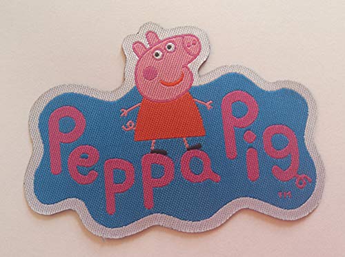 Centro Ricami Peppa Wutz Stickerei-Aufnäher zum Aufbügeln, Mikrogarn aus HD/Jacquard (hohe Definition) 5,5 x L. 7,5 cm von Centro Ricami