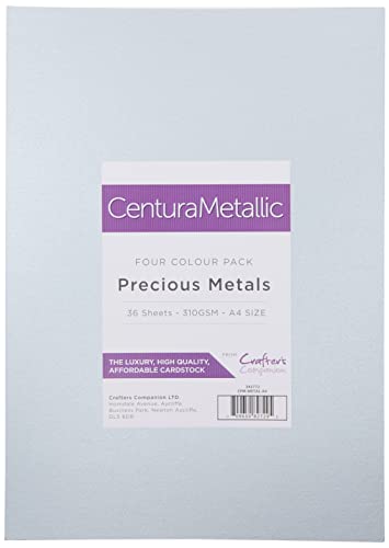 Centura CPM A4 Metallic Kartenset Edelmetalle 36 Bogen-Precious Metals, Cardstock, 29.6 x 21 x 10.5 cm von Centura