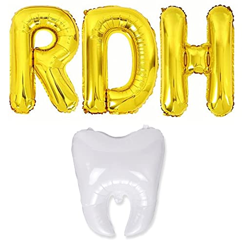 2 Stück 81,3 cm RDH Buchstaben & 40,6 cm zahnförmige Luftballons für Zahnschüler, Abschlussfeier, Party-Dekorationen, Schuldekoration für registrierte Zahnhygieniker, Abschluss 2 Stück 81,3 cm RDH Buchstaben & 40,6 cm zahnförmige Luftballons für Zahnschüler, Abschlussfeier, Party-Dekorationen, Schuldekoration für registrierte Zahnhygieniker, Abschluss von Ceonam