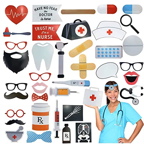 40-teiliges Foto-Requisiten-Set für Fotoshootings, Ärzte, Krankenschwestern, Zahnarzt, Krankenhauszubehör, Foto-Requisiten mit Holzstäben für Erwachsene und Kinder, DIY-Geschenke, Mottoparty, Feier 40-teiliges Foto-Requisiten-Set für Fotoshootings, Ärzte, Krankenschwestern, Zahnarzt, Krankenhauszubehör, Foto-Requisiten mit Holzstäben für Erwachsene und Kinder, DIY-Geschenke, Mottoparty, Feier von Ceonam
