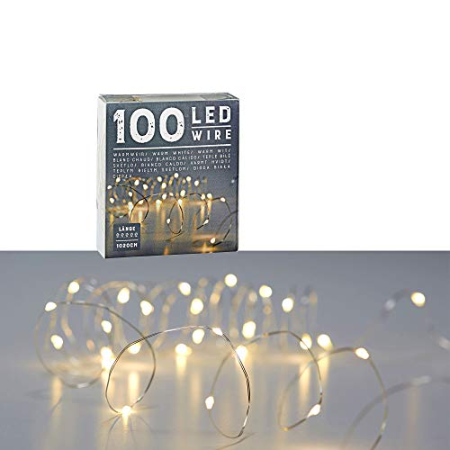 Cepewa 100 LED Lichterkette Mikro 1000 cm warmweiß Weihnachtsbeleuchtung Leuchtdraht (1 x 100 LED Mikro Lichterkette) von Cepewa