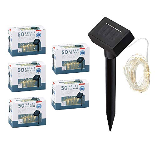 6 x Solar LED Lichterkette Kupferdraht Dekobeleuchtung Lichter 50 x LED Lichter (6 x LED Lichterkette) von Cepewa