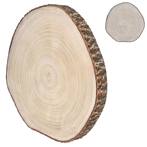 Cepewa Baumscheibe Holzscheibe │ Paulownia Naturprodukt 44x2,5cm │Scheibe Holz Holzplatte Dekoelement (1 x Baumscheibe Ø44,5x2,5cm) von Cepewa