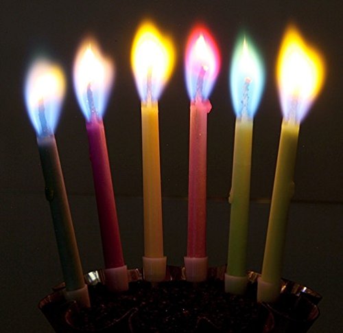 Cepewa Geburtstagskerze ' Bunte Flamme ' 6 Bunte Kerzen von Cepewa