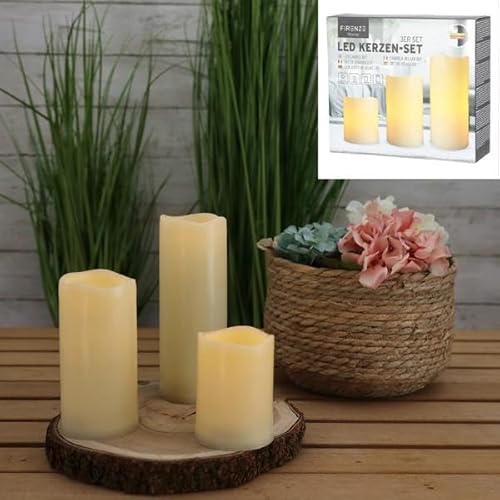 Cepewa LED Outdoor Kerzen 3er Set, warm weiß mit Flackern, mit Timer, Dekoration für Innen und Außen, vielseitige Deko für Sommer und Winter, Größen 7,5x10cm, 7,5x15cm, 7,5x20cm Cepewa LED Outdoor Kerzen 3er Set, warm weiß mit Flackern, mit Timer, Dekoration für Innen und Außen, vielseitige Deko für Sommer und Winter, Größen 7,5x10cm, 7,5x15cm, 7,5x20cm von Cepewa
