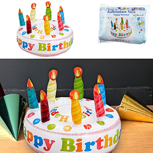 Cepewa Torte aufblasbar Happy Birthday │ H22cmxØ30cm PVC bunt │ Geburtstagskuchen Partyzubehör Cepewa Torte aufblasbar Happy Birthday │ H22cmxØ30cm PVC bunt │ Geburtstagskuchen Partyzubehör von Cepewa