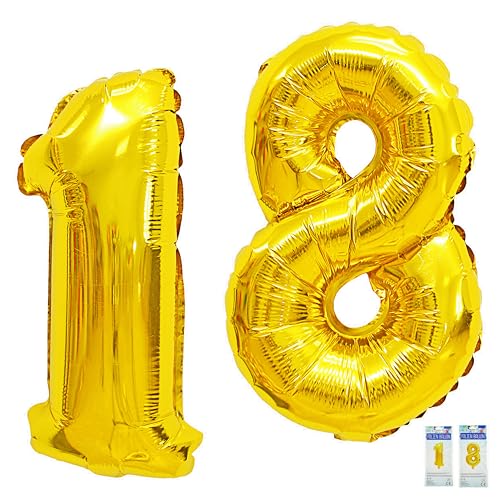Helium Ballongas für 20/30/50 Ballons | Heliumflasche Gasfüllung Folienballons Luftballons | Party Hochzeit (1 x 2er Set Folienballons 18) von Cepewa