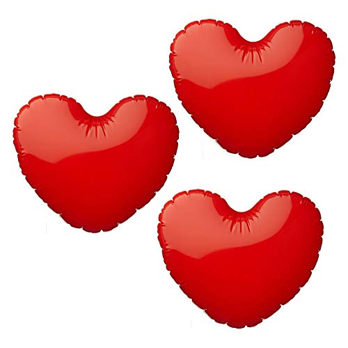 Herz rot 3er Set aufblasbar zum Beschriften als Geschenk zur Hochzeit oder zum Valentinstag von Cepewa