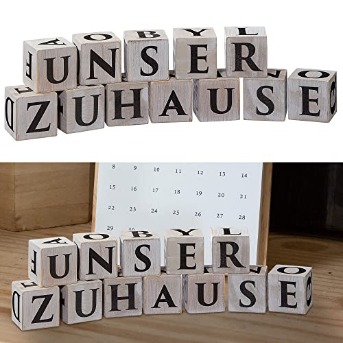 Letterblock Buchstabenblöcke │16 Würfel 4x4cm Holz bedruckt │ Buchstaben Schriftzug von Cepewa