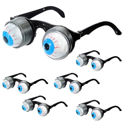 Partybrille Glubschaugen 6er Set | 12x4cm Kunststoff Augen an Federn | Verkleidung Halloween Fasching Spiralaugen Partybrille Glubschaugen 6er Set | 12x4cm Kunststoff Augen an Federn | Verkleidung Halloween Fasching Spiralaugen von Cepewa