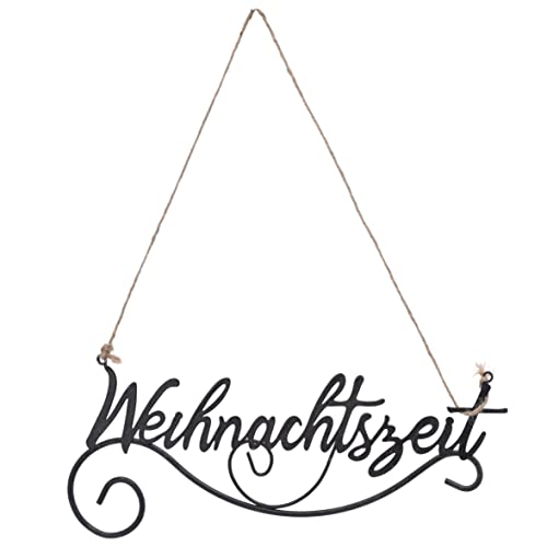 Türhänger Schriftzug "Weihnachtszeit" | 26x11,5cm Eisen schwarz Juteseil | Dekohänger Weihnachtsdeko Adventsdeko von Cepewa