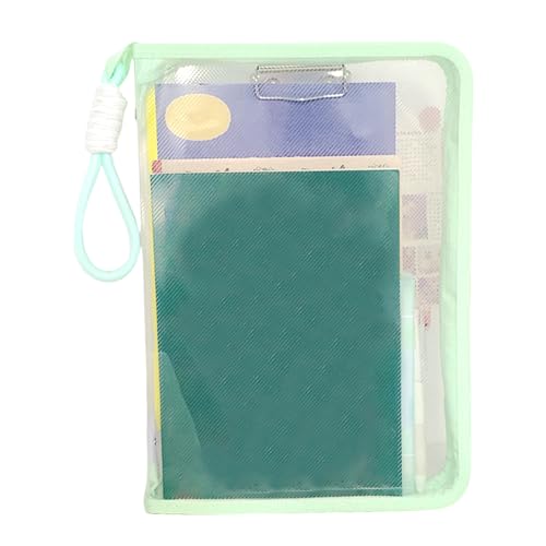 A4-Dateitasche, transparent, Dokumententasche mit Riemen, große Kapazität, wasserfester Reißverschluss, Schule, Büro, Reisegebrauch, einfach, frisch, transparentes Design, 31,9 x 22,8 x 24,6 x 3,5 cm. von Ceprznvey