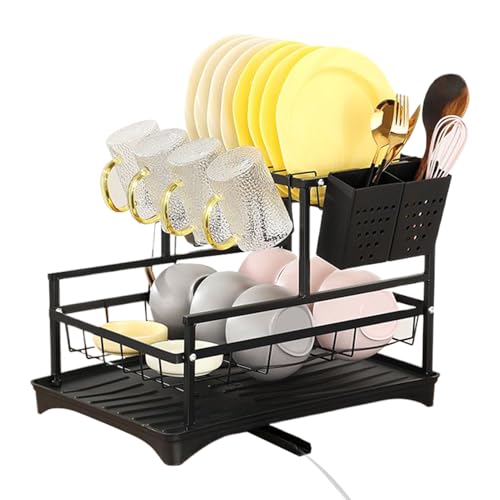 Ceprznvey Abtropfgestell für Küchengeschirr, 2 Ebenen, robust, rostfrei, Deckelhalter und Utensilien, Organizer für Schneidebretter für Küche, Haus, Wohnung Ceprznvey Abtropfgestell für Küchengeschirr, 2 Ebenen, robust, rostfrei, Deckelhalter und Utensilien, Organizer für Schneidebretter für Küche, Haus, Wohnung von Ceprznvey
