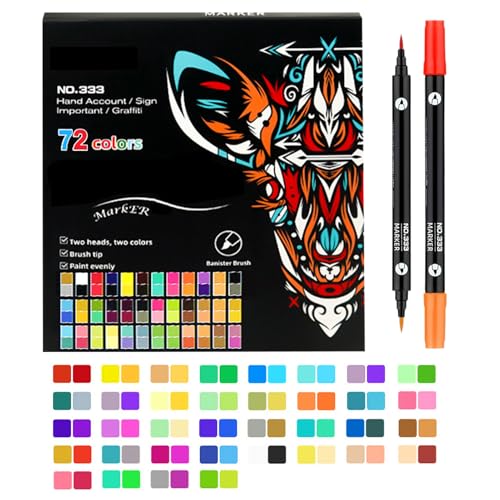 Ceprznvey Acrylic Paint Marker Set, 36Pcs Double-Headed Painting Pens, 72 Vibrant Colors, Consistent Ink Delivery, Wide Use Compatibility, Canvas Wood Stone Glass Fabric Drawing Projects Ceprznvey Acrylic Paint Marker Set, 36Pcs Double-Headed Painting Pens, 72 Vibrant Colors, Consistent Ink Delivery, Wide Use Compatibility, Canvas Wood Stone Glass Fabric Drawing Projects von Ceprznvey