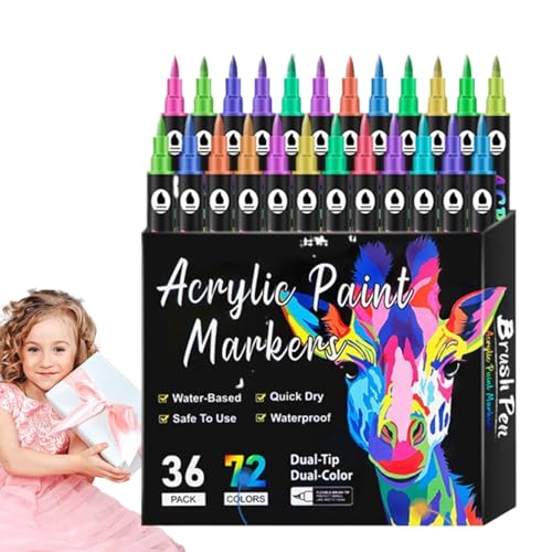 Ceprznvey Acrylmalstifte,Doppelspitzige Malstifte Für Holz - Schnell Trocknende Permanent Marker Für Kinder Erwachsene Ceprznvey Acrylmalstifte,Doppelspitzige Malstifte Für Holz - Schnell Trocknende Permanent Marker Für Kinder Erwachsene von Ceprznvey