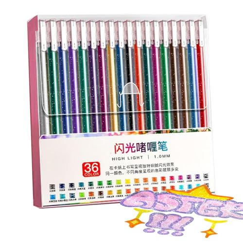 Ceprznvey Gel-Stift-Set, feine Gel-Spitze, funkelnd, schmutzabweisend, kein Abwischen, einziehbar, ideal für Studenten, Jugendliche, Erwachsene Ceprznvey Gel-Stift-Set, feine Gel-Spitze, funkelnd, schmutzabweisend, kein Abwischen, einziehbar, ideal für Studenten, Jugendliche, Erwachsene von Ceprznvey