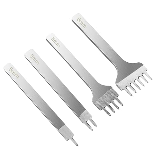 Ceprznvey Leder Zinkenlochstanzer,4X Zinken Leder Gravur Lochstanzen - Handlocher Set Für Lederarbeiten Für Heimwerker & Anfänger Ceprznvey Leder Zinkenlochstanzer,4X Zinken Leder Gravur Lochstanzen - Handlocher Set Für Lederarbeiten Für Heimwerker & Anfänger von Ceprznvey
