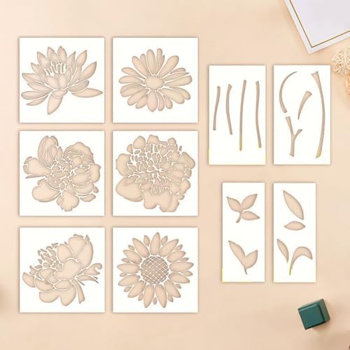 Large Stencils, Sunflower & Floral Templates, Layering Pet Stencil, Reusable & Durable, Artistic & Versatile, Home & Garden Decoration, Transparent, 1 Pack Large Stencils, Sunflower & Floral Templates, Layering Pet Stencil, Reusable & Durable, Artistic & Versatile, Home & Garden Decoration, Transparent, 1 Pack von Ceprznvey