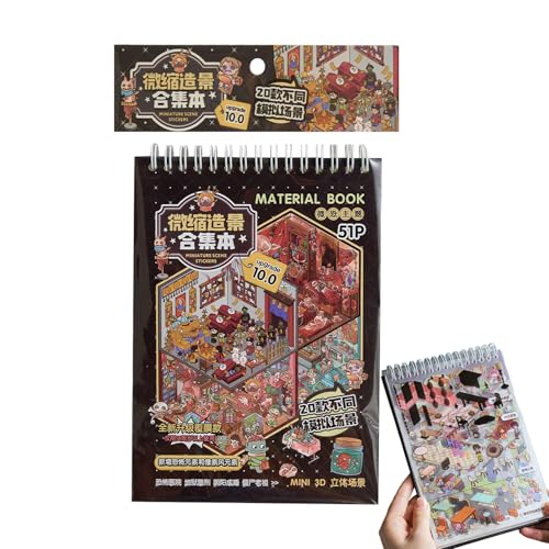 Mini Horror Sticker Book - 3D -Szenenabziehbilder für Kinderjournaling und Scrapbooking | PET -Spezialpapier mit wiederverwendbaren Aufklebern, interaktive Sammlung für , Notizbuch, Schule, Kuns von Ceprznvey