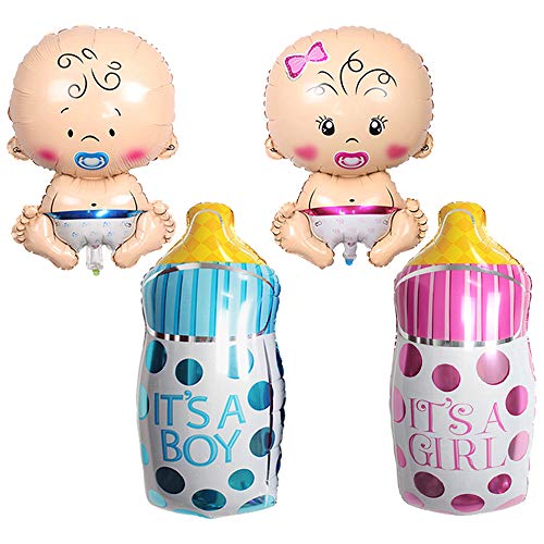 Ceqiny 4 Stück Mädchen Junge Baby Luftballons Rosa Blaue Baby Flaschen Ballon It's a Boy Folienballon It's a Girl Heliumballon Neugeborene Gender Reveal Party Ballon für Hochzeit Geburtstag Deko Ceqiny 4 Stück Mädchen Junge Baby Luftballons Rosa Blaue Baby Flaschen Ballon It's a Boy Folienballon It's a Girl Heliumballon Neugeborene Gender Reveal Party Ballon für Hochzeit Geburtstag Deko von Ceqiny