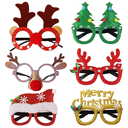 Ceqiny Weihnachtsbrillen Set, 6 Stück Weihnachten Brille, Weihnachten Foto Requisiten für Kinder Erwachsene, für Weihnachten Neujahr festlichen Urlaub Party Supplies Ceqiny Weihnachtsbrillen Set, 6 Stück Weihnachten Brille, Weihnachten Foto Requisiten für Kinder Erwachsene, für Weihnachten Neujahr festlichen Urlaub Party Supplies von Ceqiny