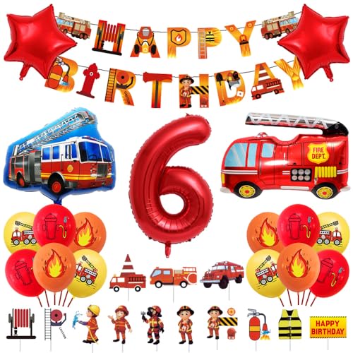Geburtstagsdeko 6 Jahre Junge Feuerwehr Geburtstag Deko Feuerwehrwagen Folienballon Deko Kindergeburtstag Feuerwehrauto Luftballons Kuchendeko für Babyshower Jungen Party Dekoration Geburtstagsdeko 6 Jahre Junge Feuerwehr Geburtstag Deko Feuerwehrwagen Folienballon Deko Kindergeburtstag Feuerwehrauto Luftballons Kuchendeko für Babyshower Jungen Party Dekoration von Ceqiny
