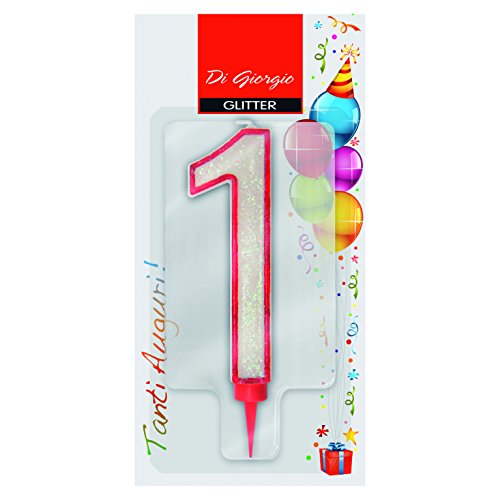 Cereria di Giorgio 58170 61 Kerze-Geburtstag Riesen mit Glitter Anzahl 1 von Cereria di Giorgio