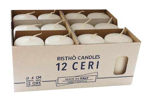 Cereria di Giorgio Kerzen Durchmesser 4 cm Höhe 7 - Weiß - Packung mit 12 Stück von Cereria di Giorgio