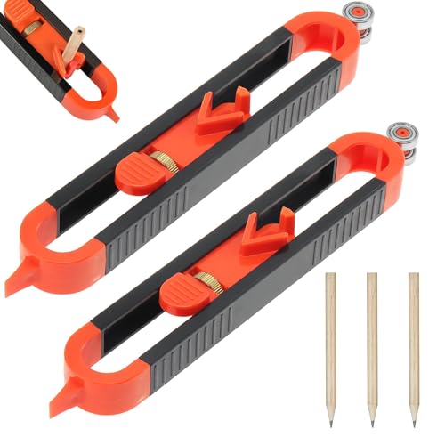 2 Stück Konturenlehren, Einstellbarer Konturmesser, Contour Gauge mit 3 Bleistift Konturenlehre mit Schloss, Werkzeug Zum Kopieren Von Unregelmäßigen Konturen Zum Professionellen Messen Von Holz von Cerioll