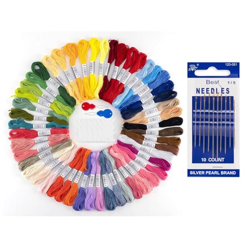 Cerioll 50 Farben Je 8 Meter Embroidery Floss Weicher, 6-Fädig Stickgarn Set, Farben Stickgarn, Embroidery Floss Multifarben Weicher, Stickgarne, Embroidery Thread, Freundschaftsarmband Schnur von Cerioll