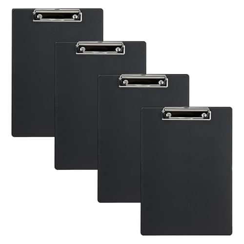 A4 Klemmbrett, Zwischenablage Schreibblock, Klemmbrettmappe, 4 Stück Aufklappbares Klemmbrett, Standard A4 Letter Size Klemmbretter, Hartplatten Klemmbrett, Zwischenablage mit Metallklemme, Schwarz A4 Klemmbrett, Zwischenablage Schreibblock, Klemmbrettmappe, 4 Stück Aufklappbares Klemmbrett, Standard A4 Letter Size Klemmbretter, Hartplatten Klemmbrett, Zwischenablage mit Metallklemme, Schwarz von Cerioll
