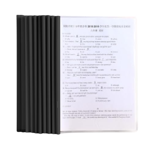 A4 Sliding Bar Binder, Ordnerschieber, 10 Stück A4 Kunststoff Bericht Abdeckungen, Klemmschienen, Schiebebinder, Schwarz von Cerioll