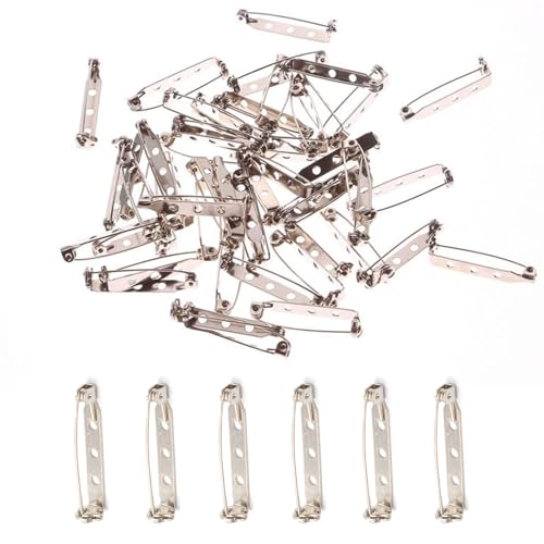 Craft Sicherheitsnadel, 50 Stück Brooch Pins, DIY Craft Sicherheitsnadel, Craft Safety Pins, Silberfarbene Brosche, Sicherheitsnadeln, Broschennadeln 32mm, Broschennadel, Pins Für DIY Handwerk von Cerioll