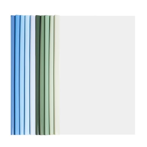 Klar A4 Sliding Bar Binder, 10 Stück Kunststoff A4 Sliding Bar Binder, Transparente Schiebe Ordner Kunststoff Mit Schiebeleiste, Ordnerschieber, Für Office File Dokumente Organizer (Grün+Blau) von Cerioll
