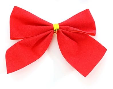 Weihnachtsschleifen, Weihnachtsbögen, Dekoschleife Schleifenband, 24 Stück Geschenk Schleife, Rote Samt Schleifen, Weihnachten Dekoschleife, Dekoration Bogen Bowknot, Christbaumschmuck (Rot) von Cerioll
