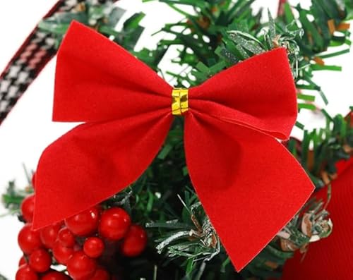 Weihnachtsschleifen, Weihnachtsbögen, Dekoschleife Schleifenband, 72 Stück Geschenk Schleife, Rote Samt Schleifen, Weihnachten Dekoschleife, Dekoration Bogen Bowknot, Christbaumschmuck (Rot) von Cerioll