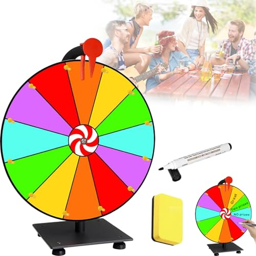 Glücksrad Zum Drehen,30CM Glücksrad,12 Slots Glücksrad Zum Selbstgestalten,Drehrad Glücksrad mit Radiergummi,Markierstift und Robuster Basis für Glücksspinnspiel,Karneval,Hauspartys(für 2+ Spieler) Glücksrad Zum Drehen,30CM Glücksrad,12 Slots Glücksrad Zum Selbstgestalten,Drehrad Glücksrad mit Radiergummi,Markierstift und Robuster Basis für Glücksspinnspiel,Karneval,Hauspartys(für 2+ Spieler) von Cerkkapo