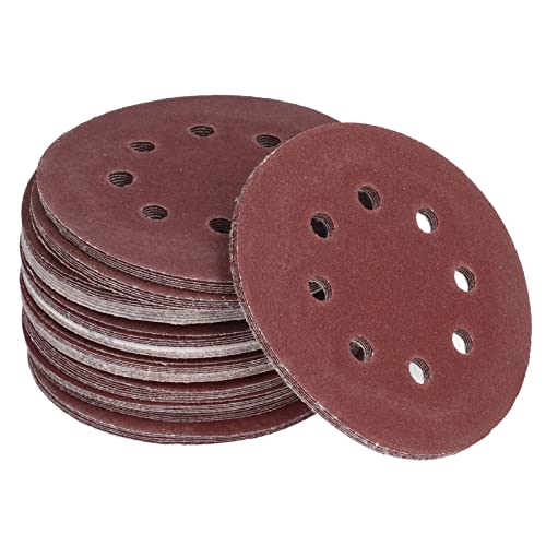 125 Stcs 5 Zoll 8-Loch-Haken und Schleifscheibenscheiben-Schleifpapier, 5 Zoll 8 Löcher Schleifscheiben, gemischtes Sandpapier für zufällige Orbitalschleifer (60, 80, 100, 120, von Cerlyiont