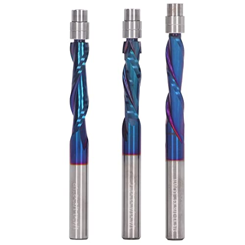 3 Stcs Spiral Spush Trim Router -Bits, nach unten Kompression geschnittene Bits mit Aufbewahrungsboxen, 1/4 Zoll Schaft, festem Karbid, Anpassungen zum Mahlen von Holz und 3 Stcs Spiral Spush Trim Router -Bits, nach unten Kompression geschnittene Bits mit Aufbewahrungsboxen, 1/4 Zoll Schaft, festem Karbid, Anpassungen zum Mahlen von Holz und von Cerlyiont