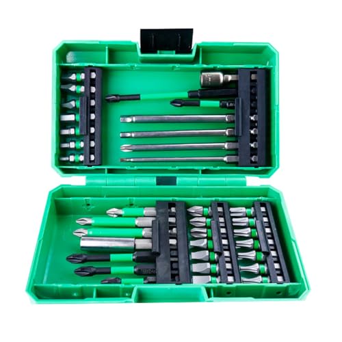 35 Stcs Bohrbitsets, Schraubendreherbits, Aufprallschraubendreherbits, Stahl, mit Lagerhülle, für Schraubantrieb und Holzmetallzementbohrungen (35 Pcs) von Cerlyiont