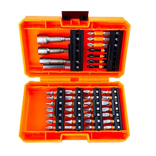 35 Stcs Bohrbitsets, Schraubendreherbits, Aufprallschraubendreherbits, Stahl, mit Lagerhülle, für Schraubantrieb und Holzmetallzementbohrungen (39 Pcs) von Cerlyiont