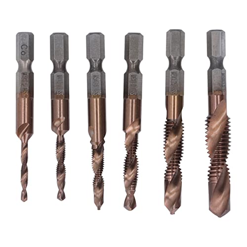 6 PCs Bohrer und Tapfufer, TI -geplante Kombination TAPS -Bohrbitset, metrische Gewinde -Tap -Bohrer, M3 M4 M5 M6 M8 M10 Hex Shank, zum Klopfen von Holz, Kunststoff, Stahl, 6 PCs Bohrer und Tapfufer, TI -geplante Kombination TAPS -Bohrbitset, metrische Gewinde -Tap -Bohrer, M3 M4 M5 M6 M8 M10 Hex Shank, zum Klopfen von Holz, Kunststoff, Stahl, von Cerlyiont