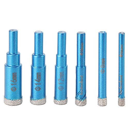 6 Pcs Diamond Hole Saw Kit, Brazing Process Diamond Hole Saw Drill, Professional Marble Hole Opener Bits, Industrial Supplies for Tile Ceramic Porcelain von Cerlyiont