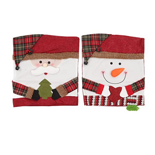 Cerlyiont Weihnachtsstuhl Back Cover dekorative nicht gewebte Stoffe Old Man Snowman Theme Feiertagsdinnerstuhl Cover für Weihnachtsfeierdekoration von Cerlyiont