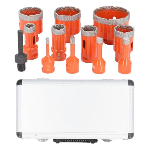 Diamond -Kern -Bohrer -Bit -Set, M14 Diamond Hole Saw Kit, mit Hex Shank, für Fliesen, Keramik, Granit, Marmor, Glas, Gips, Bohrungen (68 50 45 35 28 25 20 12 10 8 6 mm) von Cerlyiont