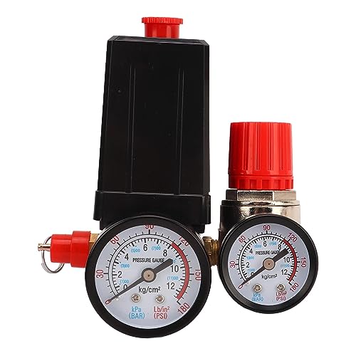 Druckschalter für Luftkompressoren, 3-in-1-Luftdruckregler, Ersatzteile für Luftkompressoren mit 2 0–180 PSI-Druckmessgeräten, Sicherheitsüberdruckventil und Anschlüssen Druckschalter für Luftkompressoren, 3-in-1-Luftdruckregler, Ersatzteile für Luftkompressoren mit 2 0–180 PSI-Druckmessgeräten, Sicherheitsüberdruckventil und Anschlüssen von Cerlyiont