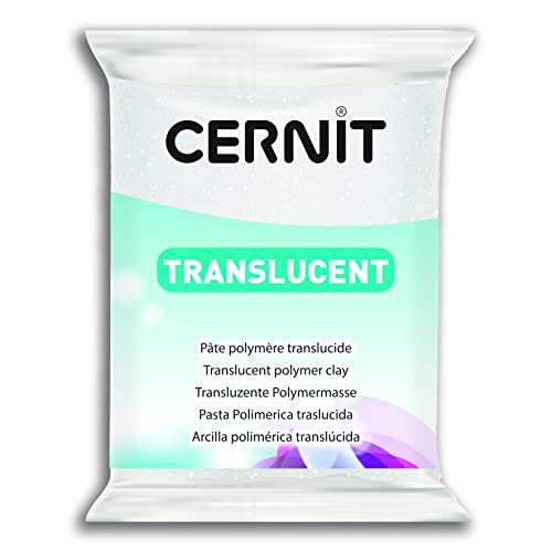 CERNIT CE0920056010C – Ein Stück Modelliermasse aus transparentem Polymer – Modelliermasse zum Backen – Farbe Weiß Glitter – Block mit 56 g CERNIT CE0920056010C – Ein Stück Modelliermasse aus transparentem Polymer – Modelliermasse zum Backen – Farbe Weiß Glitter – Block mit 56 g von Cernit